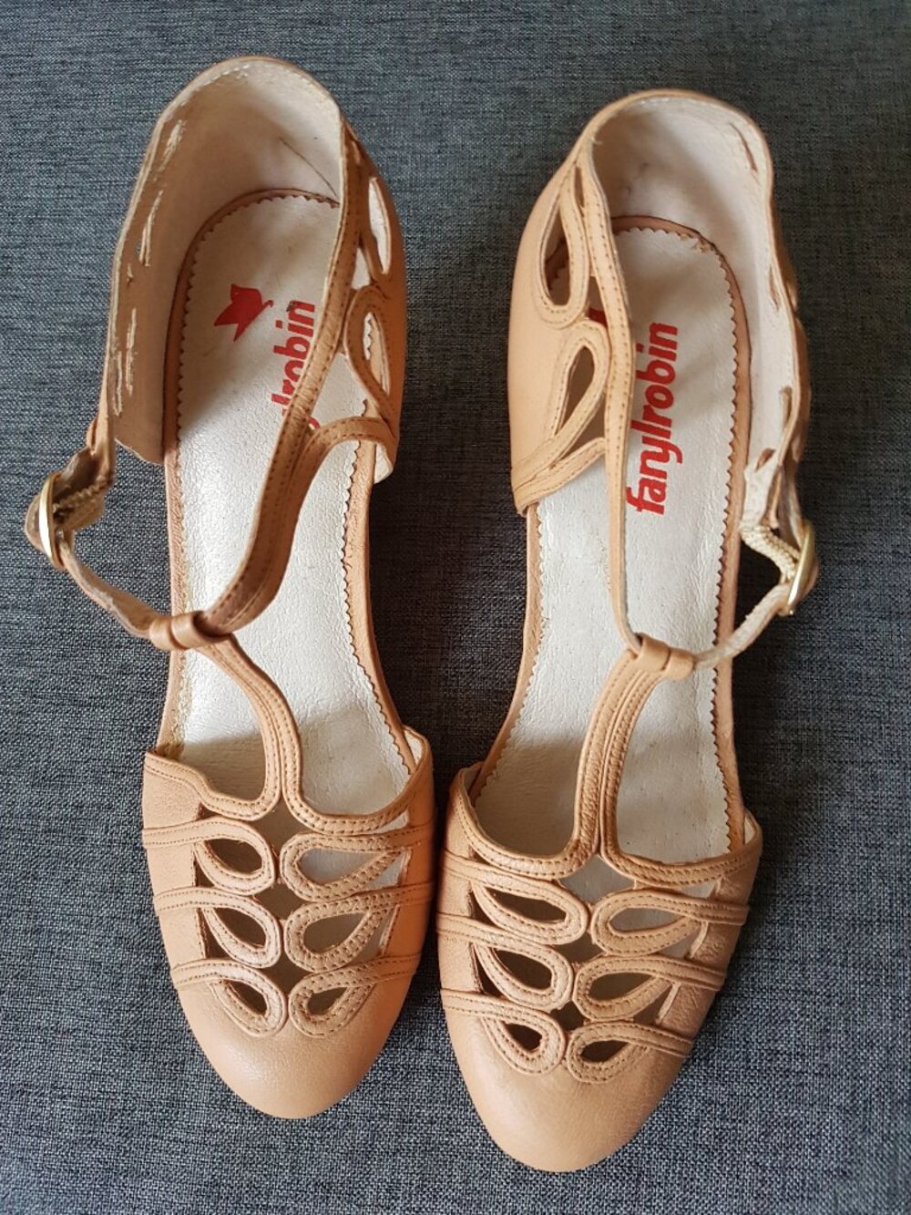 Faryl Robin Nude Leather Caged Sandals
